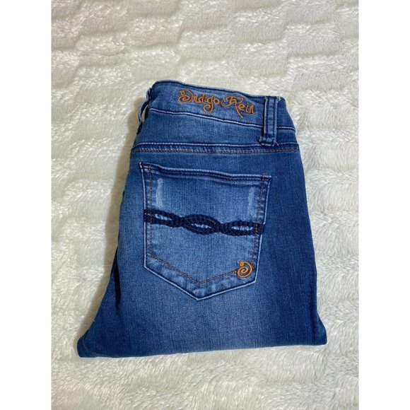 Indigo Rein Distressed Jeans Size 7 Women's 28x29 - Picture 4 of 11